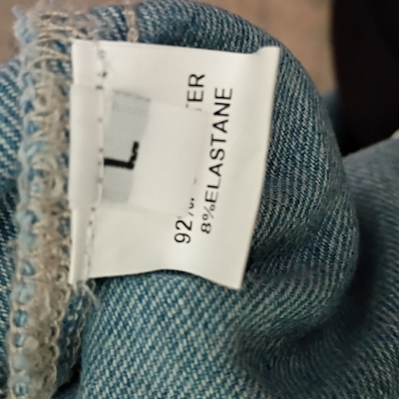 Women's Cargo Denim Bandeau Jumpsuit - Picture 9 of 10